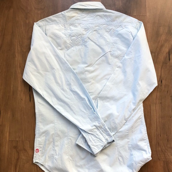 Guess Mens Long Sleeve Shirt- Blue - Picture 2 of 9